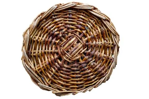 Texture of a wicker basket close-up. Abstract background with a wood pattern. Stock Photos
