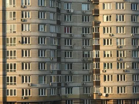 Texture. windows in a high-rise building Stock Photos