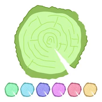 Texture wood circle vector cartoon graphic Stock Illustration