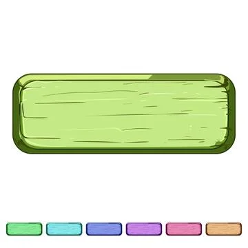 Texture wooden button cartoon vector graphic Stock Illustration