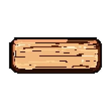 Texture wooden button pixel art vector illustration Stock Illustration