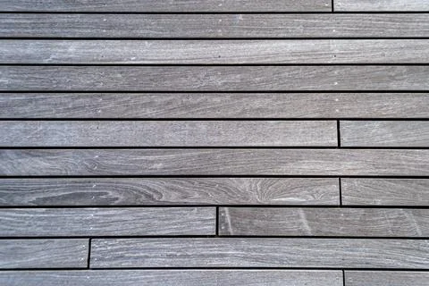 Texture of wooden plank background from parallel planks, top view Stock Photos