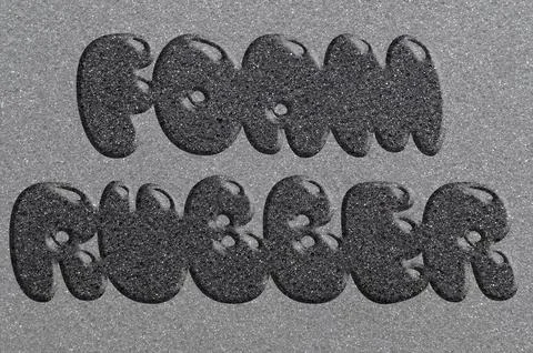 Texture. ..The words foam rubber with an overlay of dampening polyether panel Stock Illustration