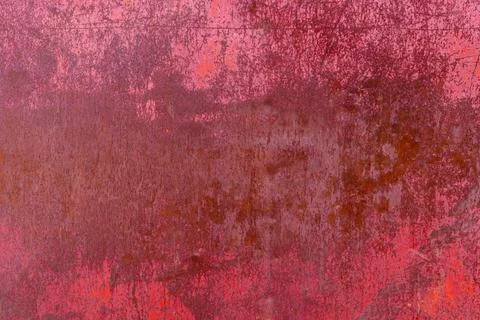 Texture of Worn red painted surface with scratches and discoloration, showing 스톡 사진