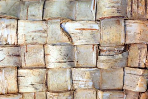 The texture of woven birch bark Stock Photos