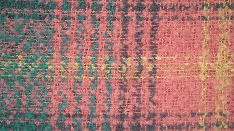 Texture woven wool soft winter scarf multi-color background close up. Dolly Left Stock Footage 71974678