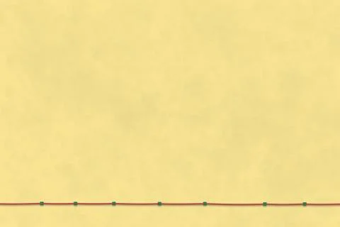 Texture yellow background with red cable. Minimal front view. 3D illustration Stockillustratie