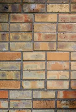 Texture, yellow brick wall, smooth masonry, ideal home, construction1 Foto stock