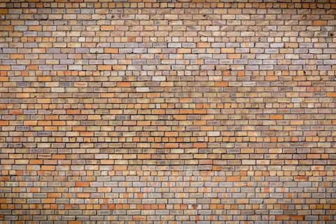 Texture, yellow brick wall, smooth masonry, ideal home, construction Foto stock