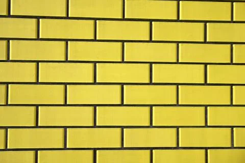Texture of yellow ceramic bricks Stockfoto's