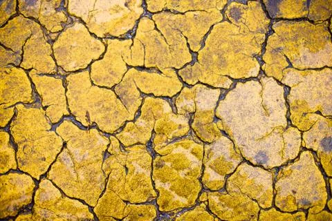 Texture of yellow cracked surface Stock Photos