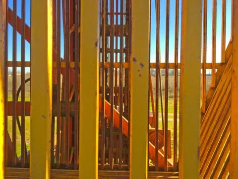 Texture of yellow metallic bars Stock Photos