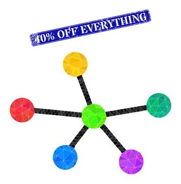 Textured 40 discount Off Everything Stamp Seal with Net Connections Triangle Stock Illustration