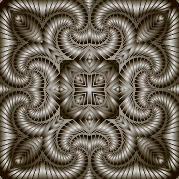 Textured abstract 3d vector seamless pattern. Surface ornamental floral Illustrazione stock