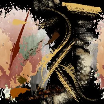 Textured abstract grunge seamless pattern. Modern colorful dirty background.  Stock Illustration