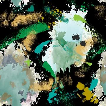 Textured abstract grunge seamless pattern. Modern colorful dirty background.  Stock Illustration