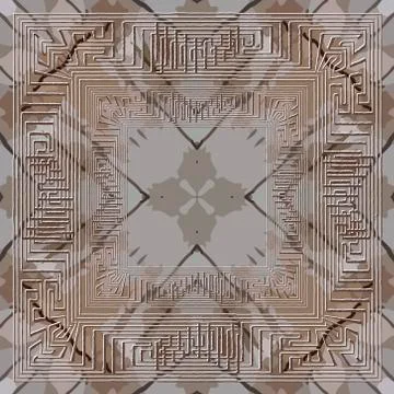 Textured abstract grunge vector seamless pattern. Greek frames ornamental bac Illustrazione stock