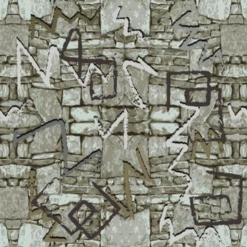 Textured abstract grunge vector seamless pattern.  Stone style background. Re Illustrazione stock