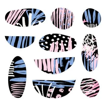 Textured Abstract Shapes Stock Illustration