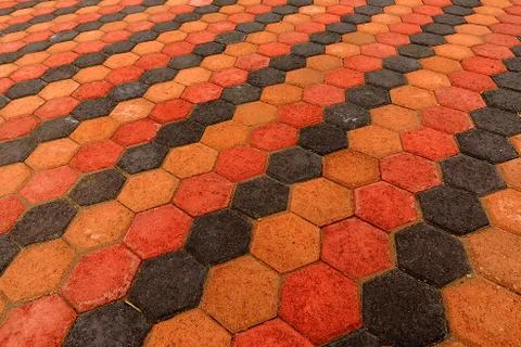 Textured and patterned driveway Stock Photos