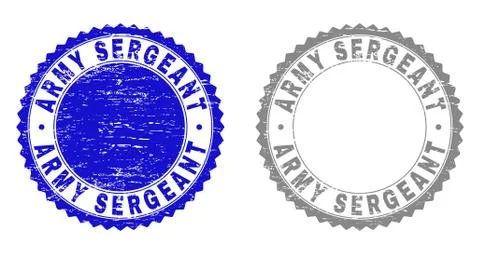 Textured ARMY SERGEANT Scratched Stamp Seals Stock Illustration
