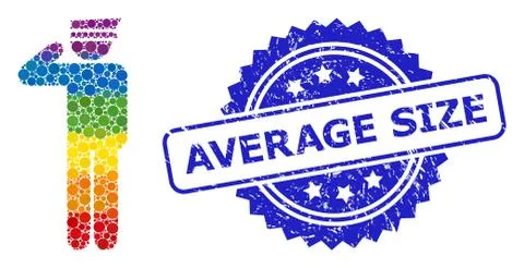 Textured Average Size Stamp and Rainbow Dotted Police Officer Stock Illustration