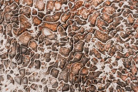 Textured background of abstract shape limestone deposits of travertine Pamukkale Stock Photos