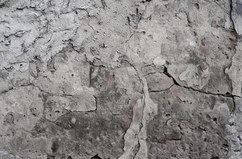 Textured background from old wall, damaged concrete slab material, crumbled s Stock Photos