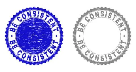 Textured BE CONSISTENT Scratched Stamps イラスト素材