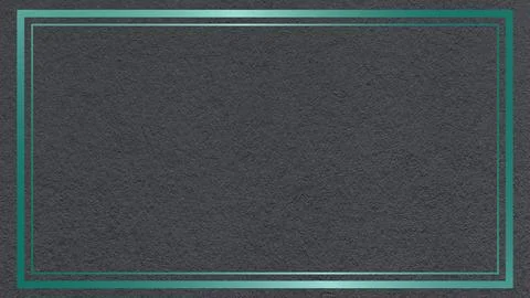 Textured black paper background with metallic teal double frame border and .. Stock Illustration
