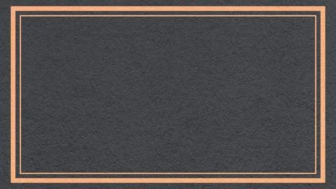 Textured black paper background with peach double frame border and copy space Stock Illustration