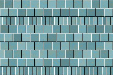 Textured blue bricks in wall as endless texture Illustrazione stock