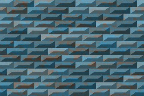 Textured blue bricks in wall as endless texture Stock Illustration