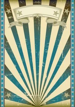 Textured blue retro poster Stock Illustration