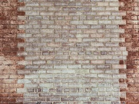 Textured brick wall with two distinct color variations Stock Photos