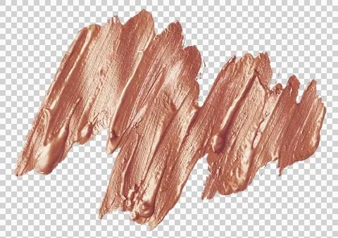 Textured bronze paint stroke with metallic sheen and visible brush marks Stock Illustration