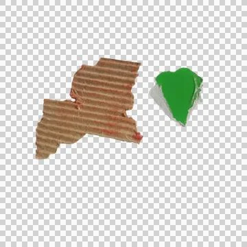 A textured brown brick shape next to a simple green triangle graphic icon Фото