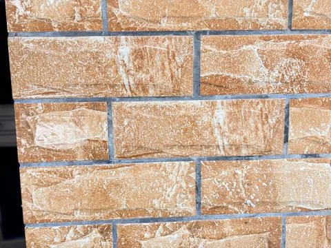 Textured Brown Brick Wall Background 스톡 사진