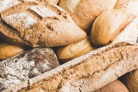 Textured buns bread Foto stock
