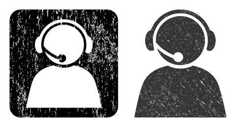 Textured Call Center Operator Hole Imprint Stock Illustration