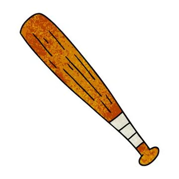 Textured cartoon doodle of a baseball bat Stock Illustration