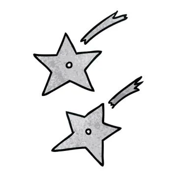 Textured cartoon doodle of ninja throwing stars Stock Illustration