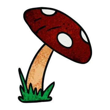 Textured cartoon doodle of a toad stool Stock Illustration