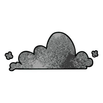 Textured cartoon doodle of a white cloud Stock Illustration