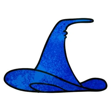 Textured cartoon doodle of a witches hat Stock Illustration