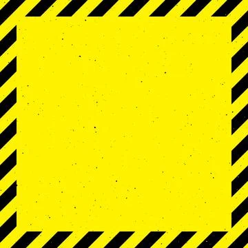 Textured caution tape frame background. Yellow and black diagonal stripes Stock Illustration