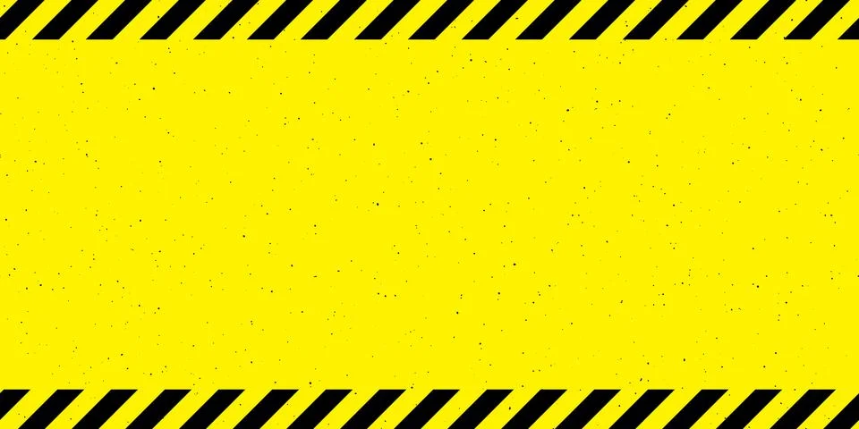 Textured caution tape frame background. Yellow and black diagonal stripes Stock Illustration