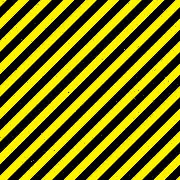 Textured caution tape seamless pattern. Yellow and black diagonal stripes Stock Illustration