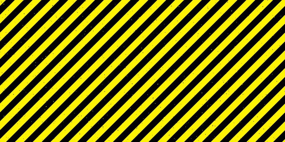 Textured caution tape seamless pattern. Yellow and black diagonal stripes Stock Illustration
