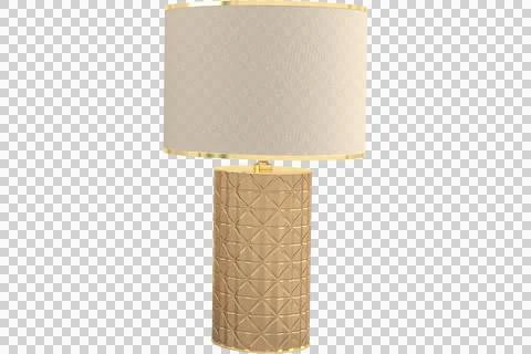 Textured ceramic table lamp with neutral shade Stock Illustration